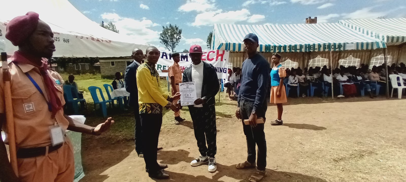 A community member planting a tree